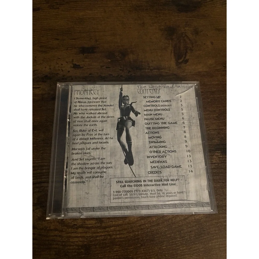 Tomb Raider: The Last Revelation (Playstation 1 PS1) - Disc & Manual Only